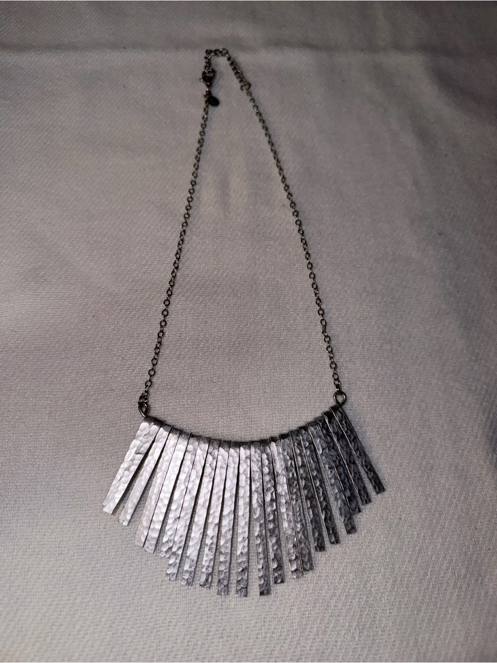 Vi Bella Fringe Hammered Bib Necklace
